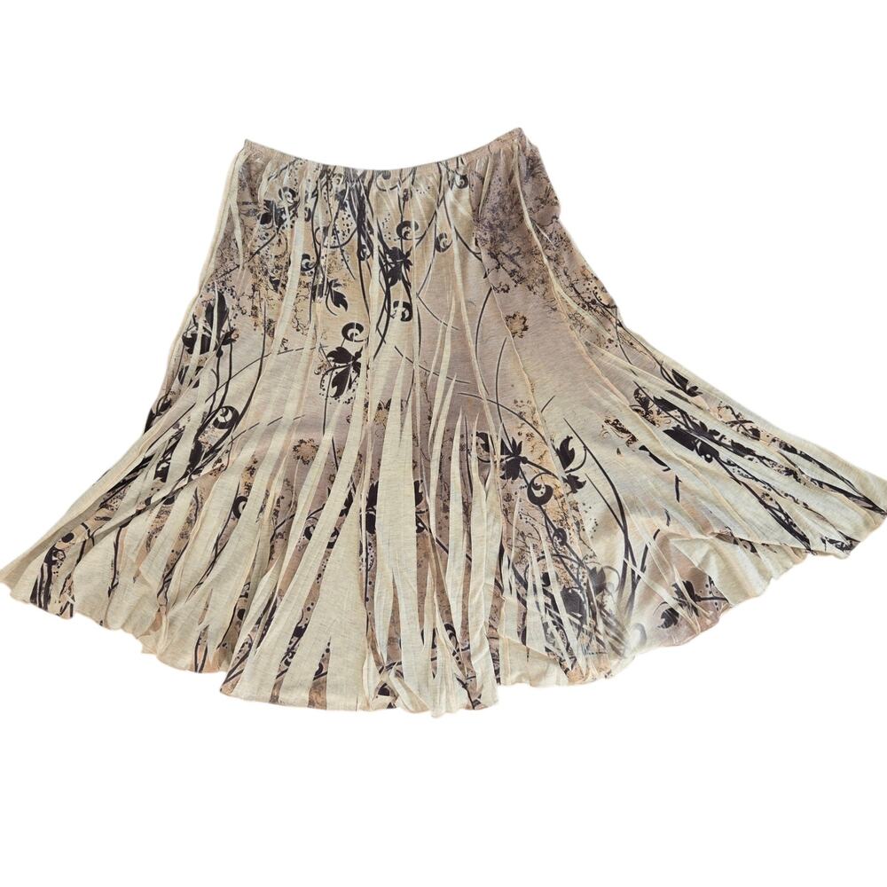 Vintage Fairy Grunge Floral Skirt Midi Women Gored Coldwater Creek Artsy Small